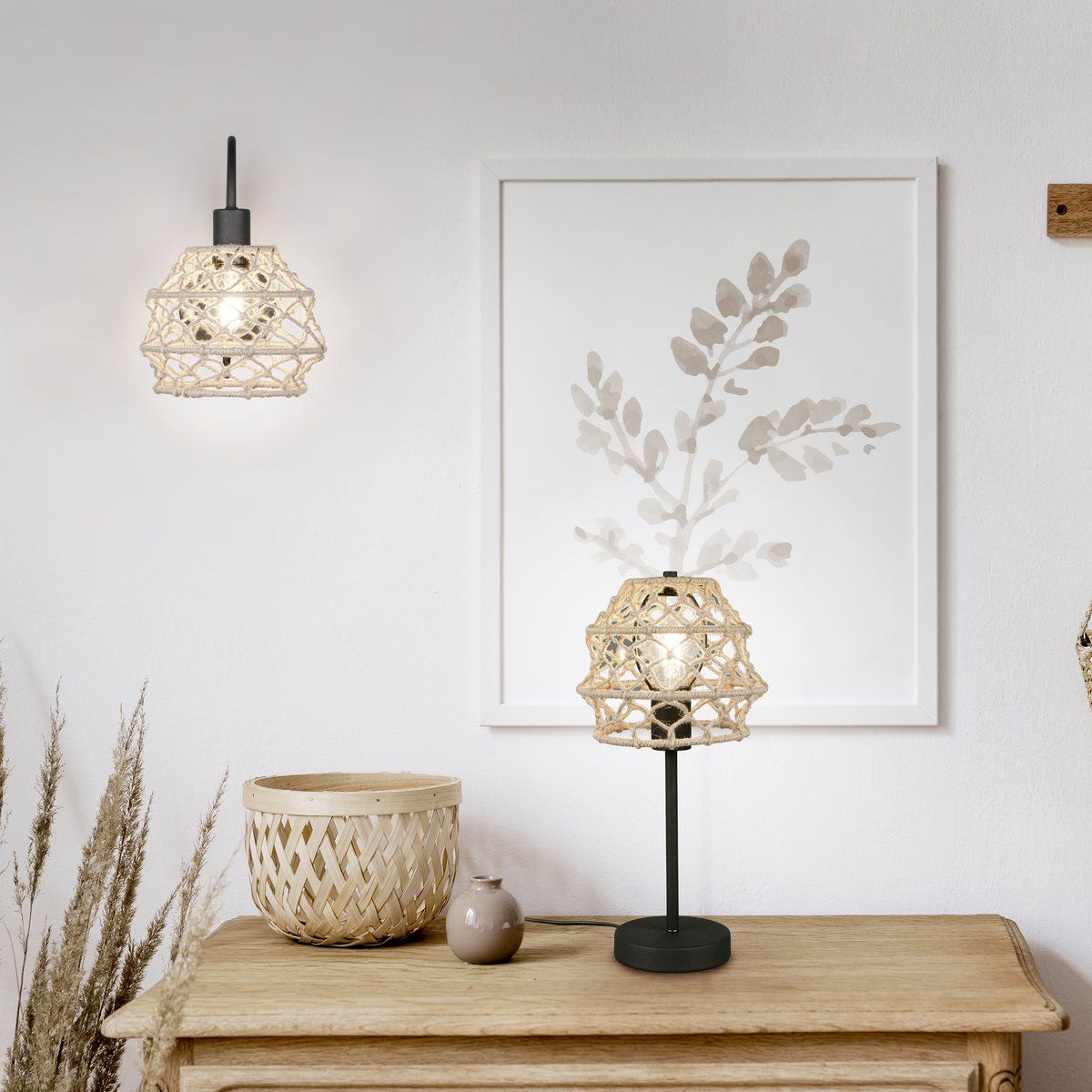 Lampade: Tischleuchte, Metall, Hanf, 42 cm Höhe – Nuovo (secondo la descrizione) da Kreuzlingen venduto da Smart-Light 1