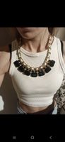 Kette Gold mit schwarzen Steinen guter Zustand