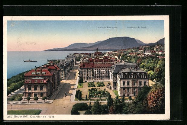 Cartoline postali: Neuchâtel, Quartier de l'Est, Montagne  – Usato da Berlin venduto da bartko-reher