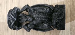 Kerzenhalter Dekofigur Drache detailliert schwarz gebraucht