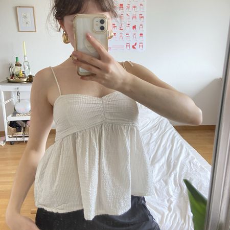 Top C&A weiss mit Spaghettiträgern Grösse 34 Zustand gut