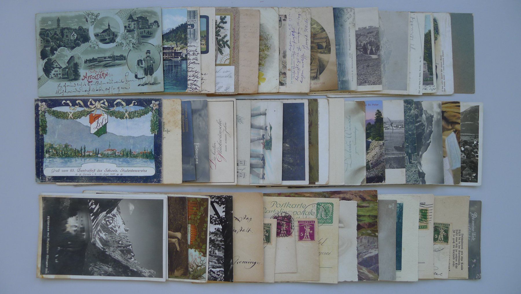Cartoline postali: Sammlung ANSICHTSKARTEN etwas LITHO, total 53 Stück. – Usato da Sursee venduto da Luzernerraute