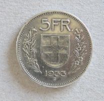 5.- Fr.  1933, Silber
