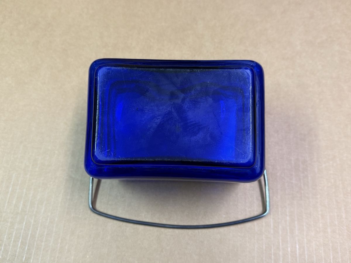 Zuccheriere: Vintage Cobalt Eisbox mit Versilberte Deckel  – Usato da Zürich venduto da daki81 2