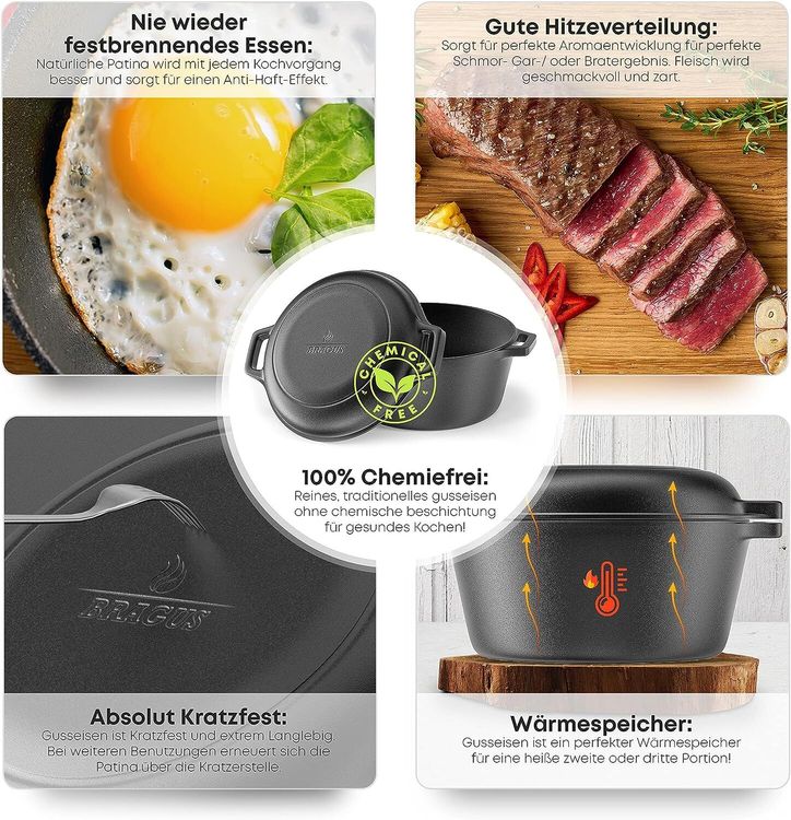 Gusseisen Bratkartoffel-Topf Mit Deckel - Vielseitiger Roaster Für Ofen & Grill