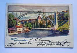 Bern, Künstlerkarte 1898 - gelaufen
