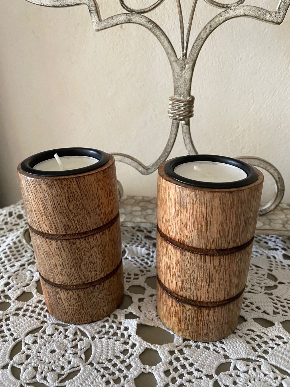 Portacandele: 2 Kerzenhalter Holz – Nuovo (secondo la descrizione) da Balsthal venduto da Uroby