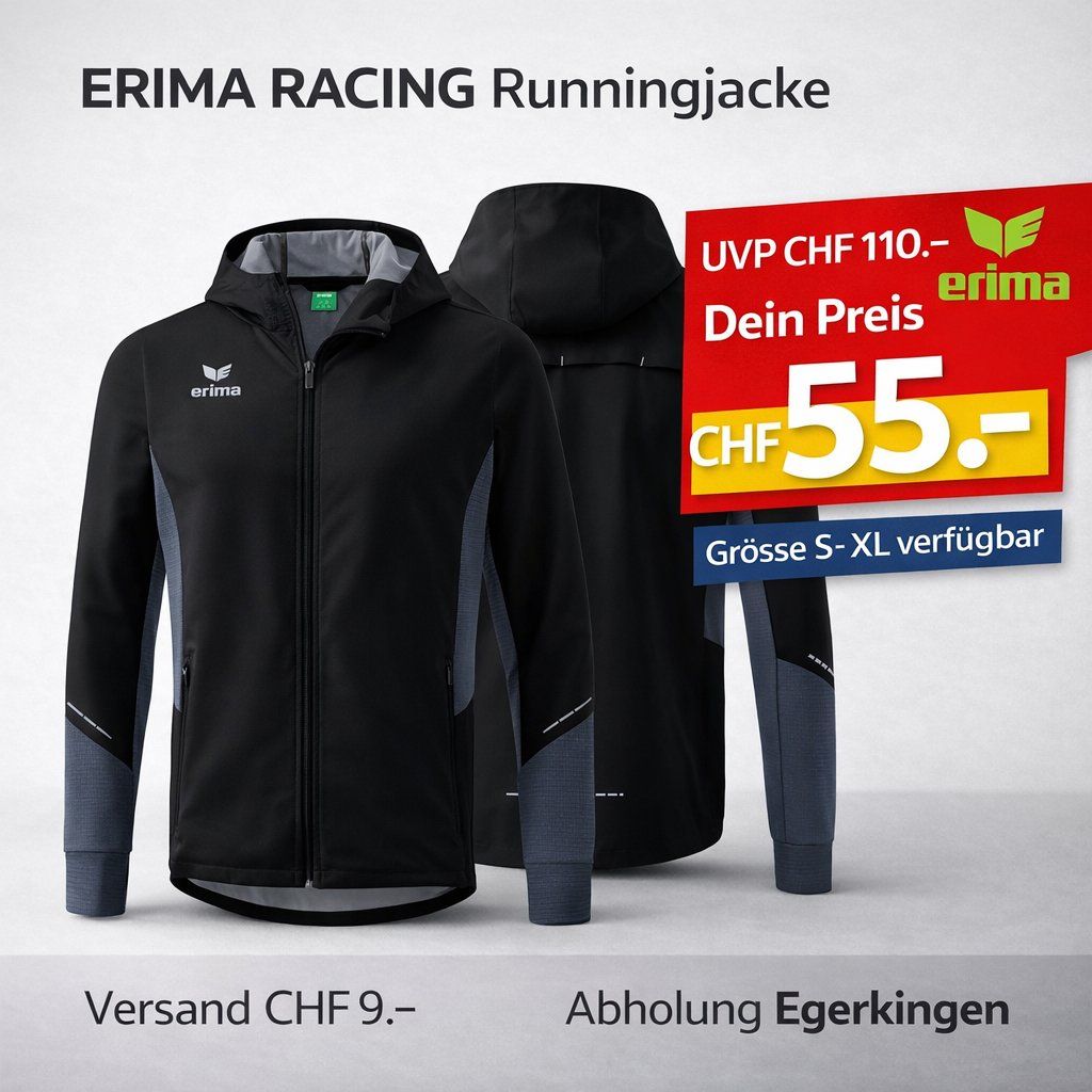 Erima Giacche: Erima RACING Runningjacke schwarz Gr.L – Nuovo e nell'imballaggio originale da Egerkingen venduto da vonarx_77