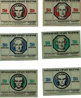 Weimar Set 6 Stk 50 Pfg.ohne Datum 1921 VZ+-VZ++