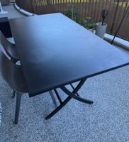 Schwarzer Gartentisch / Metalltisch – 6 Personen