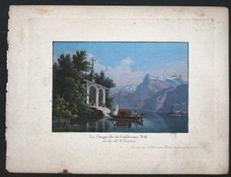 Tellskapelle altkolorierte Aquatinta von Dikenmann