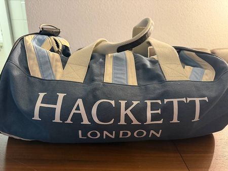 Hackett London Sporttasche Reisetasche Duffel Blau Weiss