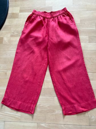 Yellow Label Hose, 100% Leinen, Gr. L, blasses Rot