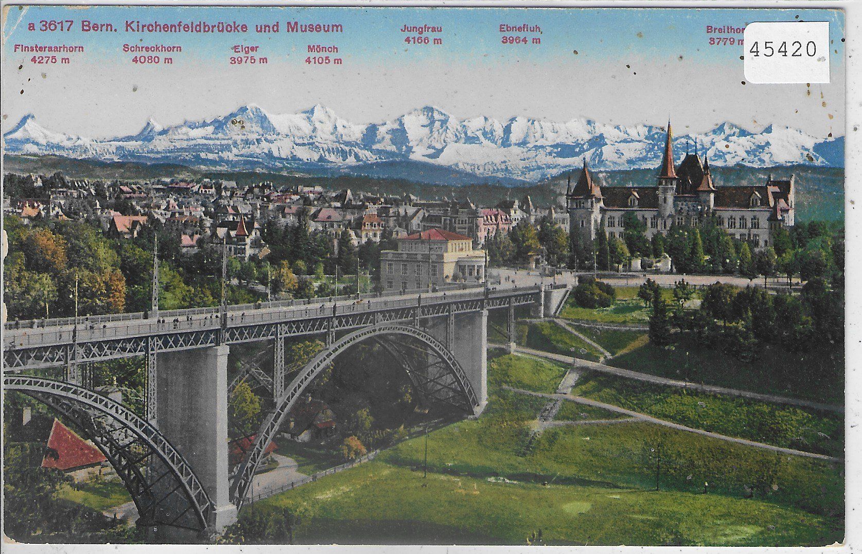 Cartoline postali: Bern - Kirchenfeldbrücke und Museum - Litho – Usato da Ettingen venduto da Kartenplanet