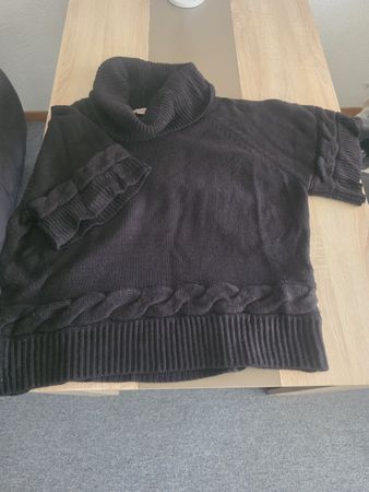 H&M Strickpullover, Rollkragen, Schwarz, Gr.2xl kurze Ärmel