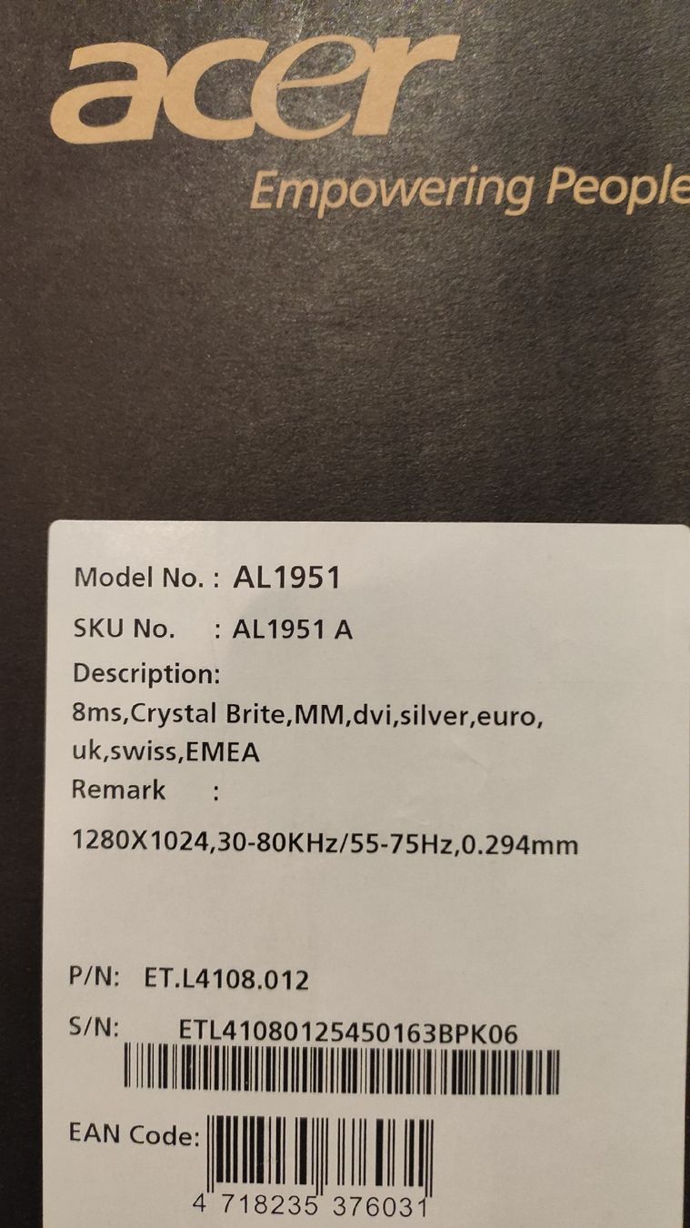 Acer Monitore: Acer 19" Monitor – Gebraucht aus Kreuzlingen von Seto18 8