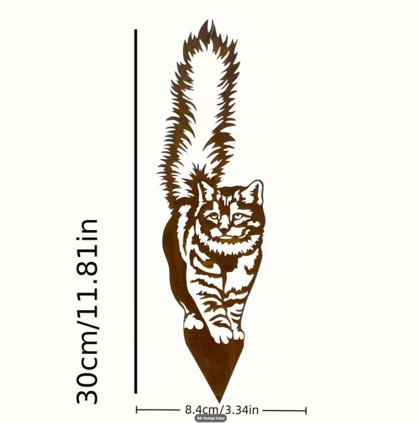 Insegne: Schild Katze rostig – Nuovo e nell'imballaggio originale da Gerlafingen venduto da Tsuru 1