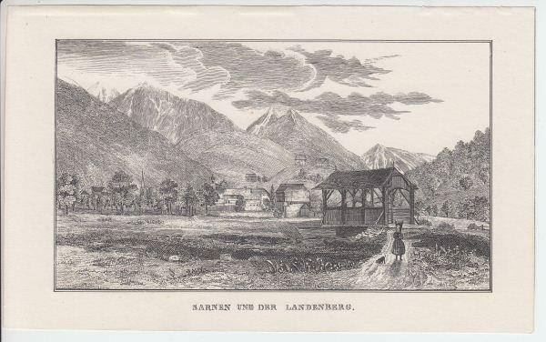 Grafica & Litografie: SARNEN UND DER LANDENBERG, LITHOGRAPHIE – Antico da Grüningen venduto da Kartensammler 2