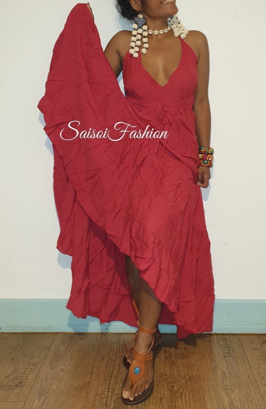 Vestiti: Sommer Boho  Strand rotes Maxikleid XS-L – Nuovo e nell'imballaggio originale da Ebmatingen venduto da SaisoiFashion 5