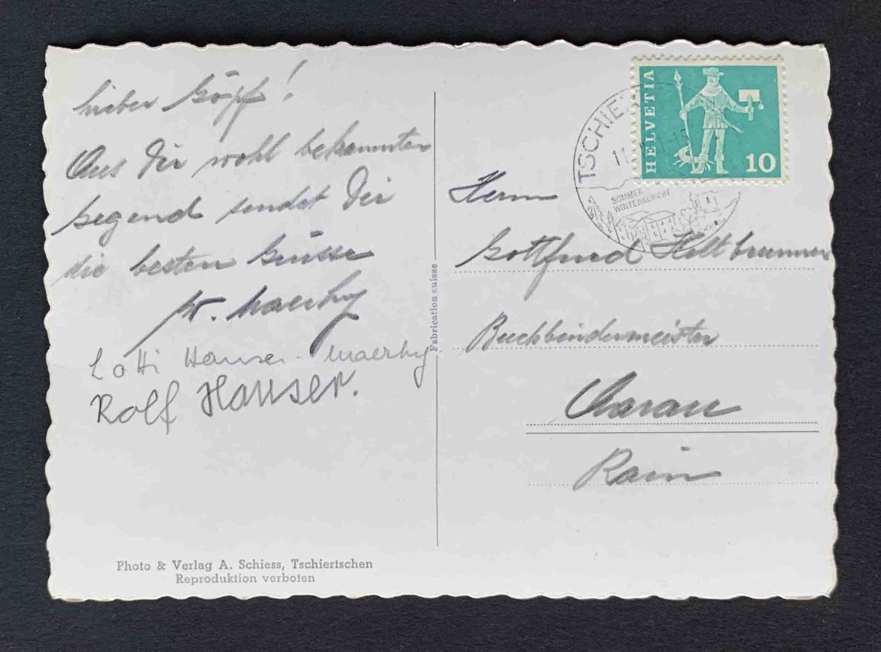 Cartoline postali: AK Ihre Winterferien in Tschiertschen – Usato da Goldau venduto da artelier1 1