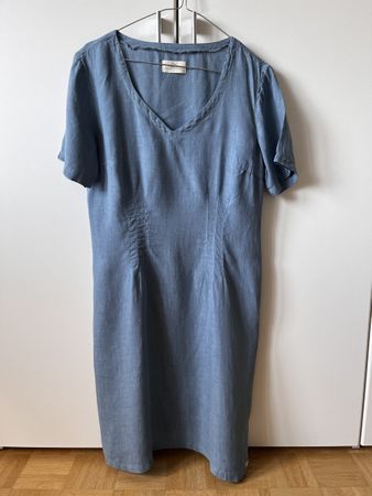 Kleid Beh Le Ble en Herbe blau Grösse L 100% Leinen