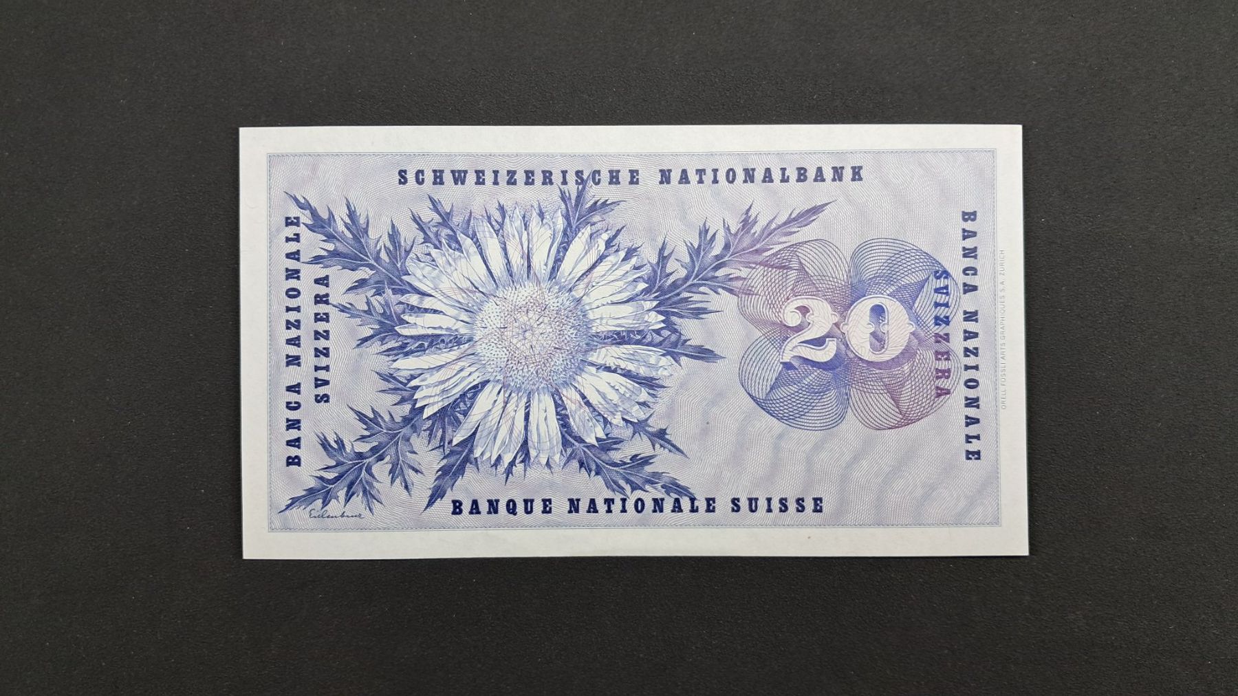 Banconote: Schweiz 20 Franken 1968 Unc – Nuovo e nell'imballaggio originale da Lufingen venduto da E-Auktion 1