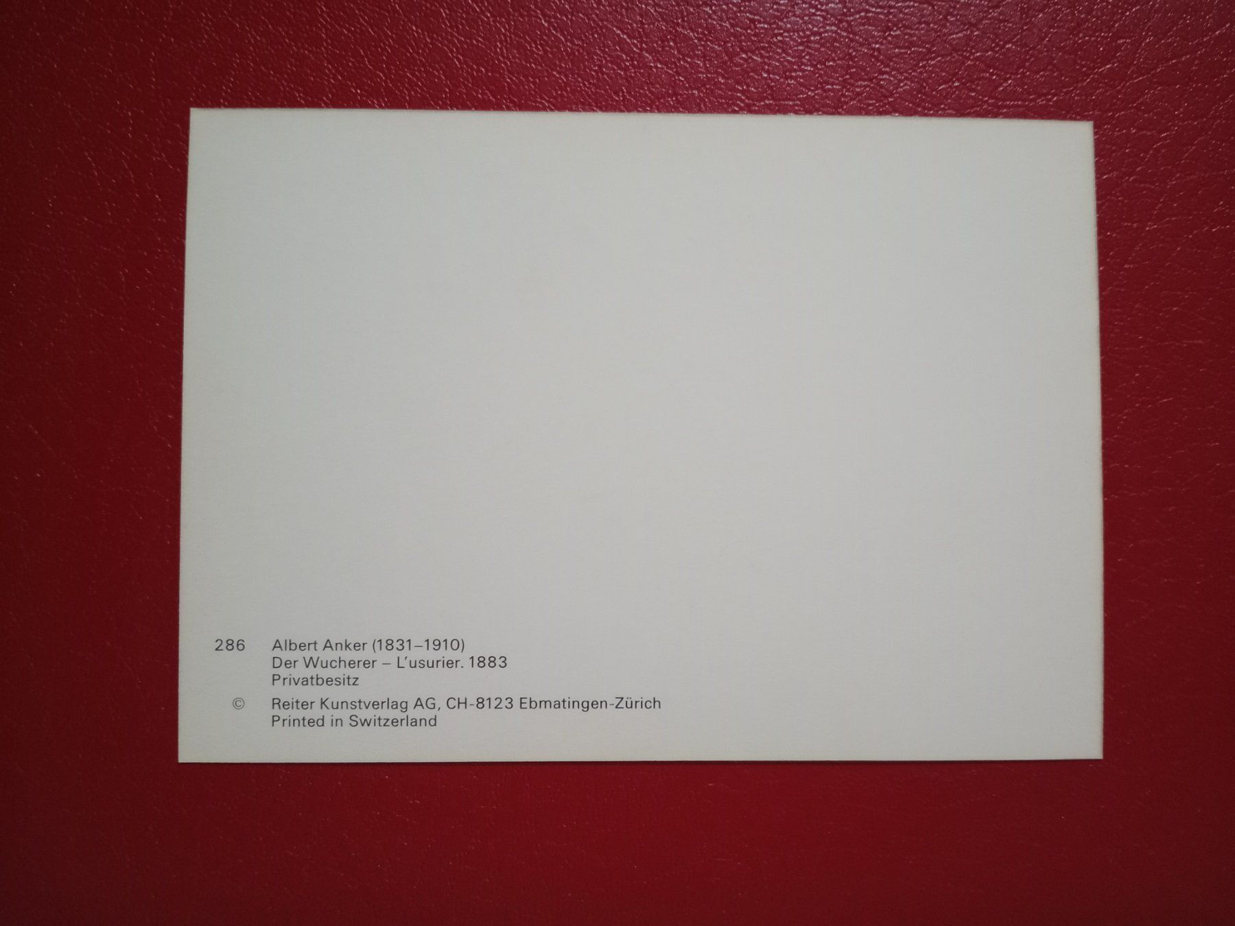 Cartoline postali: AK Kunst Albert Anker "Der Wucherer" (10) – Usato da Küttigen venduto da Melisch1000 1