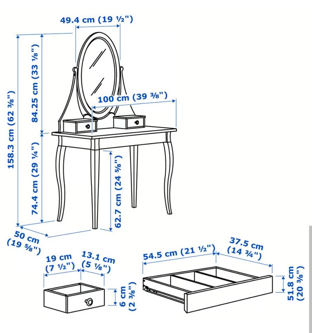 Ikea Schminktische: Frisiertisch mit Spiegel IKEA HEMNES – Gebraucht aus Wald ZH von lej_c7rk 3