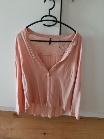 Chicorée Bluse rosa mit Spitze Grösse XXL