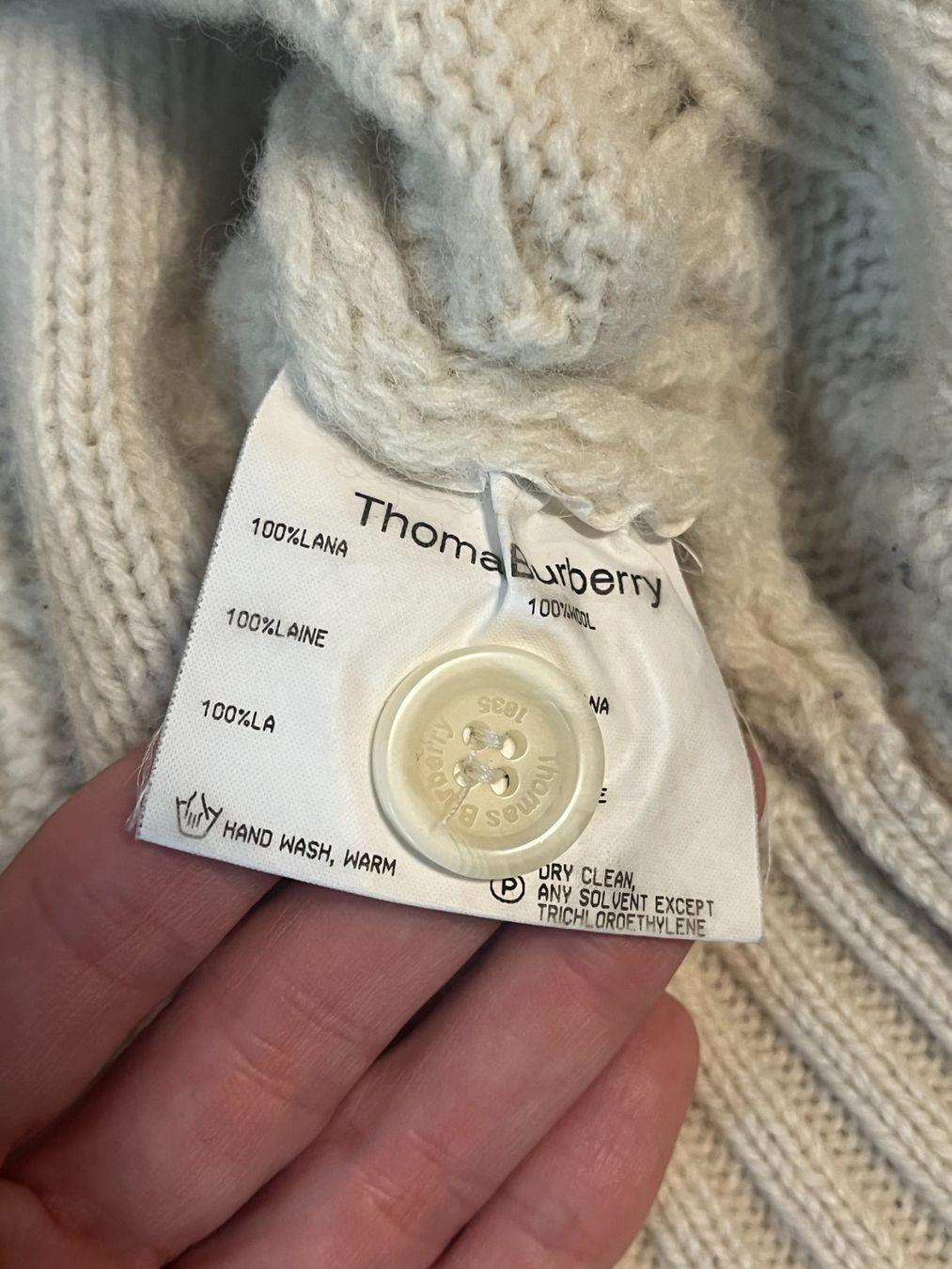 Burberry Maglioni & Felpe: Thomas Burberry Strickpullover cremefarben XS Zopfm – Usato da Zürich venduto da Firstprincess 4