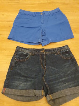 2 Shorts, Hotpants blau, Jeans Gr. S