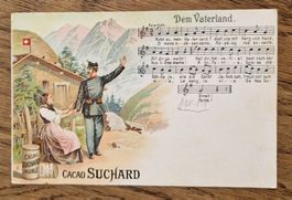 Werbekarte CACAO SUCHARD, Lied: Dem Vaterland, Soldat