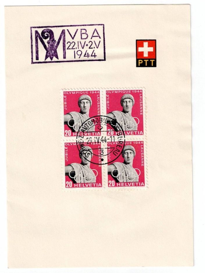 Alle Briefmarken: Schweiz, Olympisches Komitee 1944, – Gebraucht aus Hinteregg von McCharly01 5