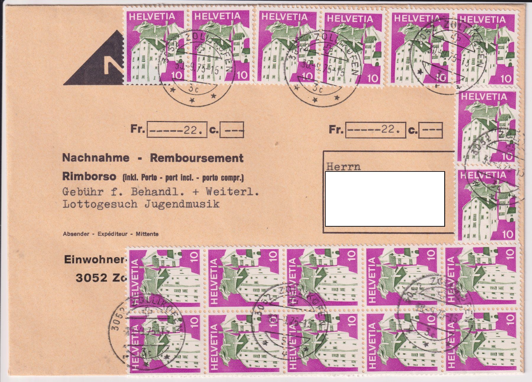 Tutti i francobolli: 4 Nachnahme-Belege – Usato da Bellach venduto da qsearch 1