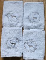 4er Set Gästehandtücher Reh-Motiv, Winter-Design!