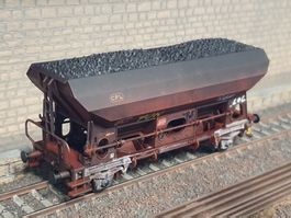 WAGON TREMIE, CFL, ROCO 46235, PATINE + GRAFFITIS