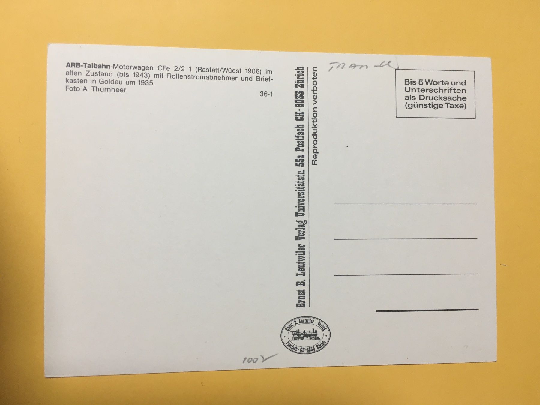 Cartoline postali: Arth Rigi Bahn Talbahn CFe 2/2 1 – Usato da Küttigen venduto da Melisch1000 1