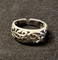 Zehenring mit filigranem Muster, 925 Silber, Grösse variabel