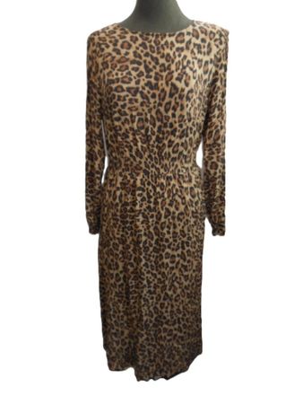 Gr. 34 36 längeres Kleid Leo Print animalprint s. Masse