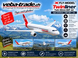 XFLY Twinliner Twin 40mm EDF Jet - 1010mm - PNP Set - rot