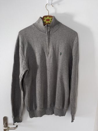 Polo Ralph Lauren 1/4 zipHerren Pullover Grau, Gr. M, y2k