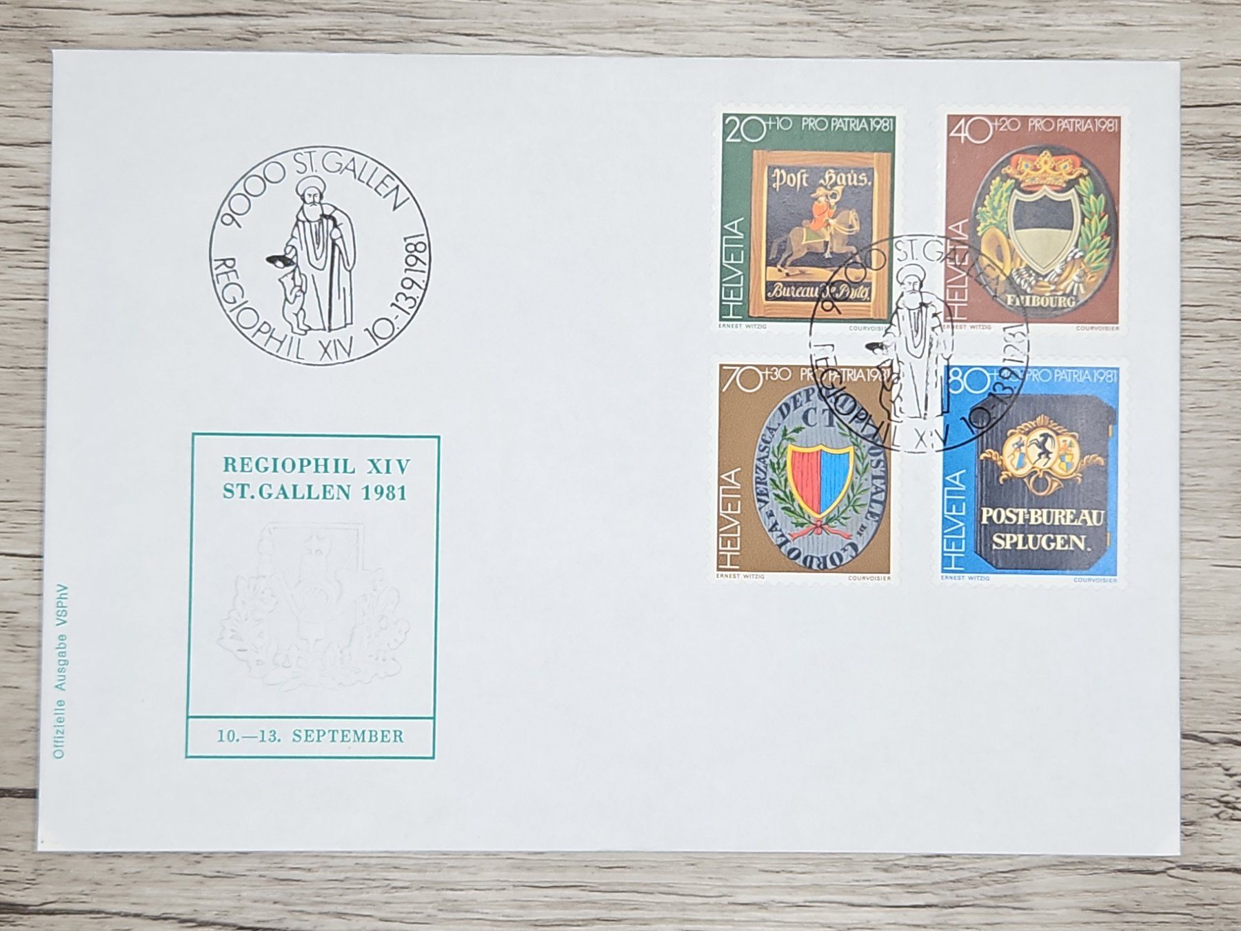 Tutti i francobolli: CL18 Enveloppe + Timbre Suisse 1981 – Usato da Cousset venduto da Patrick_Collections