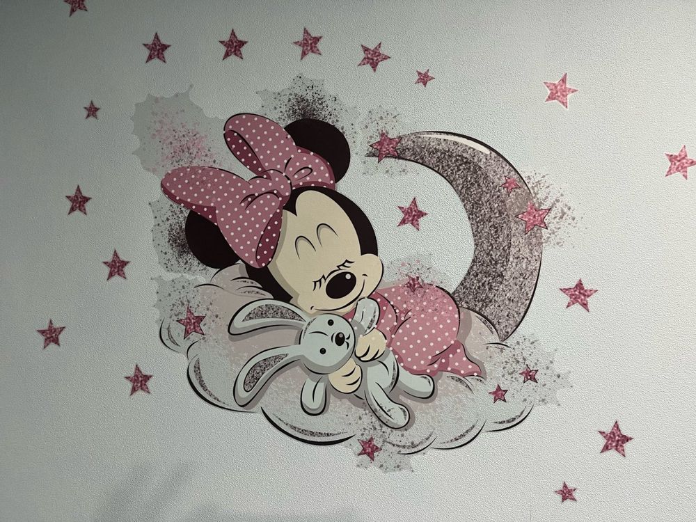 Micky oder Minnie Maus mit Namen personalisiert für die Wand