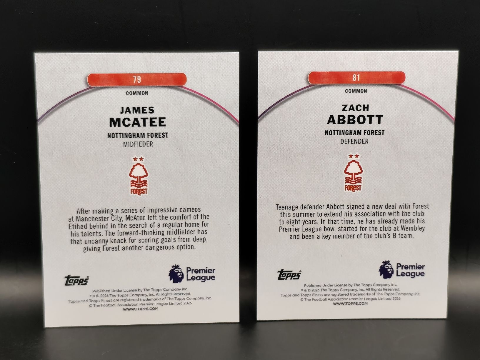 Topps Carte collezionabili: 2x Nottingham Forest Karten - Topps Finest EPL – Usato da Ostermundigen venduto da DaCards 1