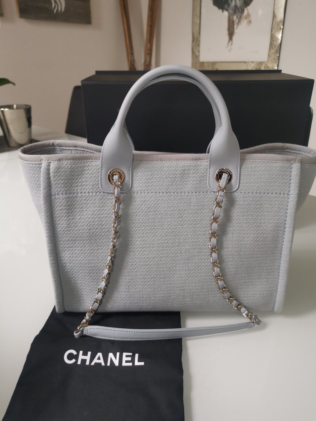 Chanel Taschen für Damen: Chanel Deauville Tasche small 29cm iceblue – Neu (gemäss Beschreibung) aus Fehraltorf von freeform2020 6