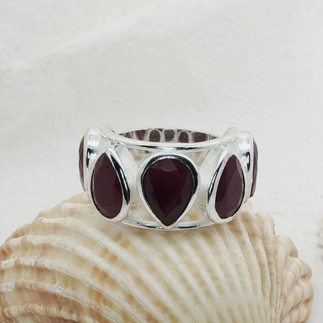 Olga Ribler Anelli: Unikate Silber Ring 925 Grösse 56 mit Rubinen – Nuovo (secondo la descrizione) da Luzern venduto da Schmuckoutlet 3