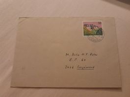 Lettre Liechtenstein avec timbre oblitéré à Corgerémont !