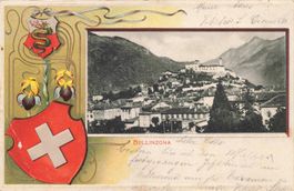 Bellinzona in rilievo la cartolina