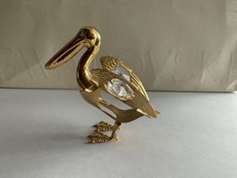 Gold Kristall Figur Pelikan