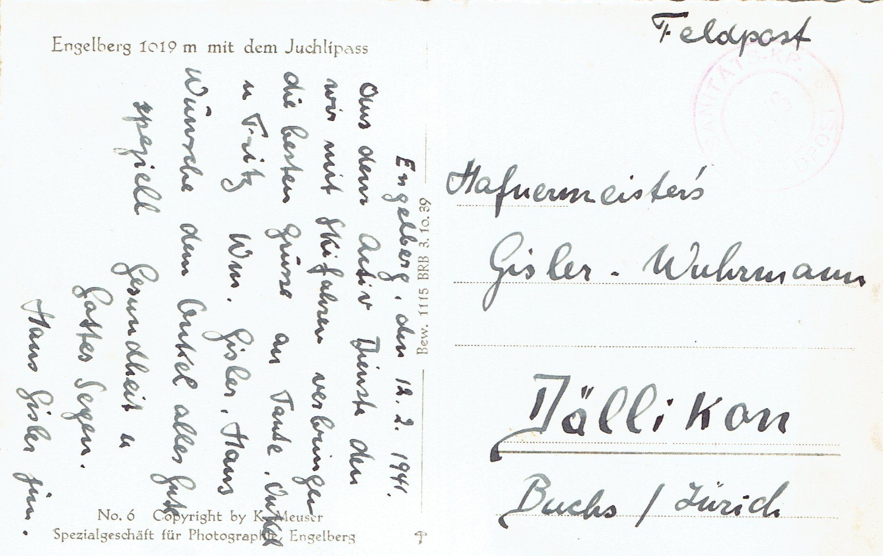 Ansichtskarten: Engelberg OW, um 1940 – Gebraucht aus Otelfingen von Schmitte9 1